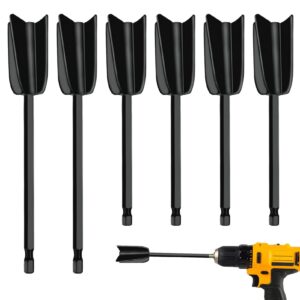 qwlwbu 6pcs drill mixer attachment,mixer drill attachment resin mixer paddles epoxy mixer attachment for powerful mixing paint stirrer drill attachment for resin, silicone mixing(black)