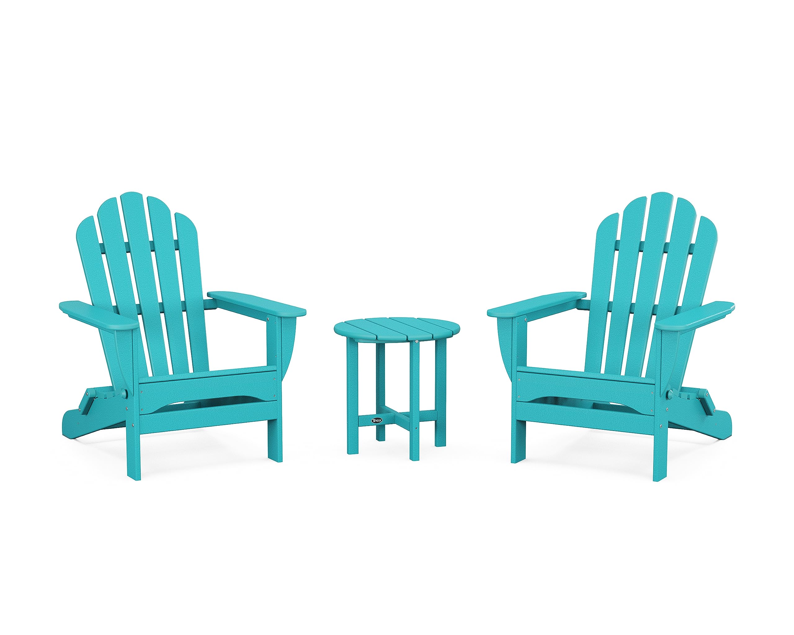 Trex Outdoor Furniture 3-Piece Monterey Bay Folding Adirondack Set in Aruba