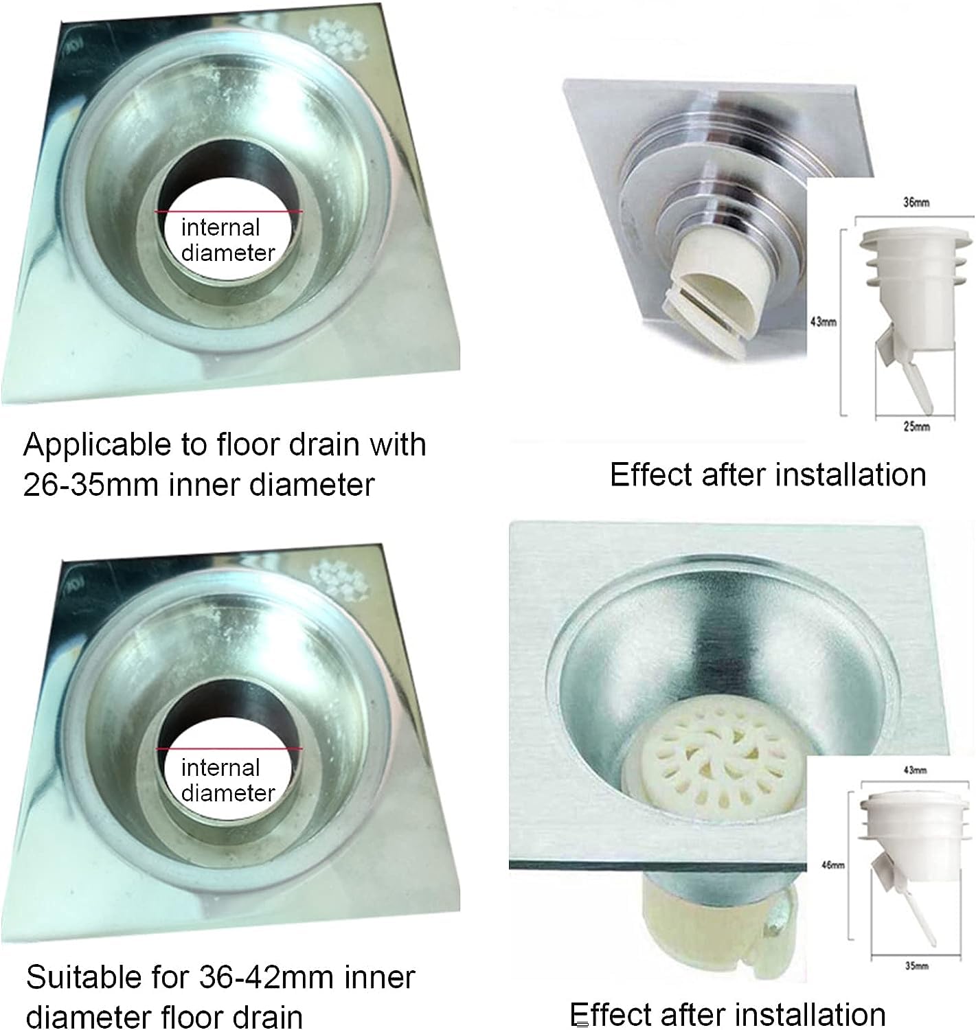 White Odor Proof Shower Floor Drain Backflow Preventer Drain Stopper One Way Drain Valve Sewer Core Drainage Insert Drain Plug Drainer Drain Strainer for Bathroom Sink and Bathtub Drain Strainers