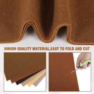 Whaline 18Pcs Brown Felt Fabric Sheets Assorted Soft Thick Craft Felt Pack for DIY Craft Sewing Patchwork Art Projects, 7.9 x 11.8 Inch