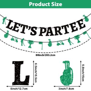 Golf Birthday Banner Let's Partee Golf Themed Party Decorations Golf Party Supplies for Lets Partee Banner Golf Happy Birthday Party Adults Kids Baby Shower Hanging Swril Decor