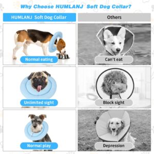 HUMLANJ Soft Dog Cone Alternative After Surgery, Comfortable Adjustable Dog Recovery Collars & Cones, Waterproof Elizabethan Donut Collar for Small Dogs to Stop Licking