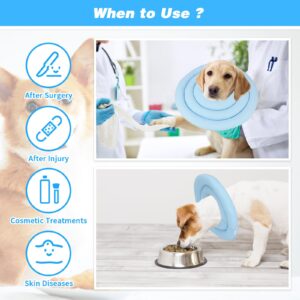 HUMLANJ Soft Dog Cone Alternative After Surgery, Comfortable Adjustable Dog Recovery Collars & Cones, Waterproof Elizabethan Donut Collar for Small Dogs to Stop Licking