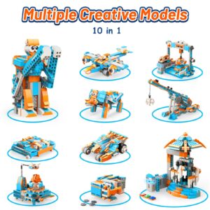 Apitor Robot S Robot Building Kit, 10 in 1 Programmable APP RC Robot/Car Robotics Coding Kit, STEM Projects Educational Birthday Gifts for Boys Girls Kids Aged 7-12 (389 Pcs)