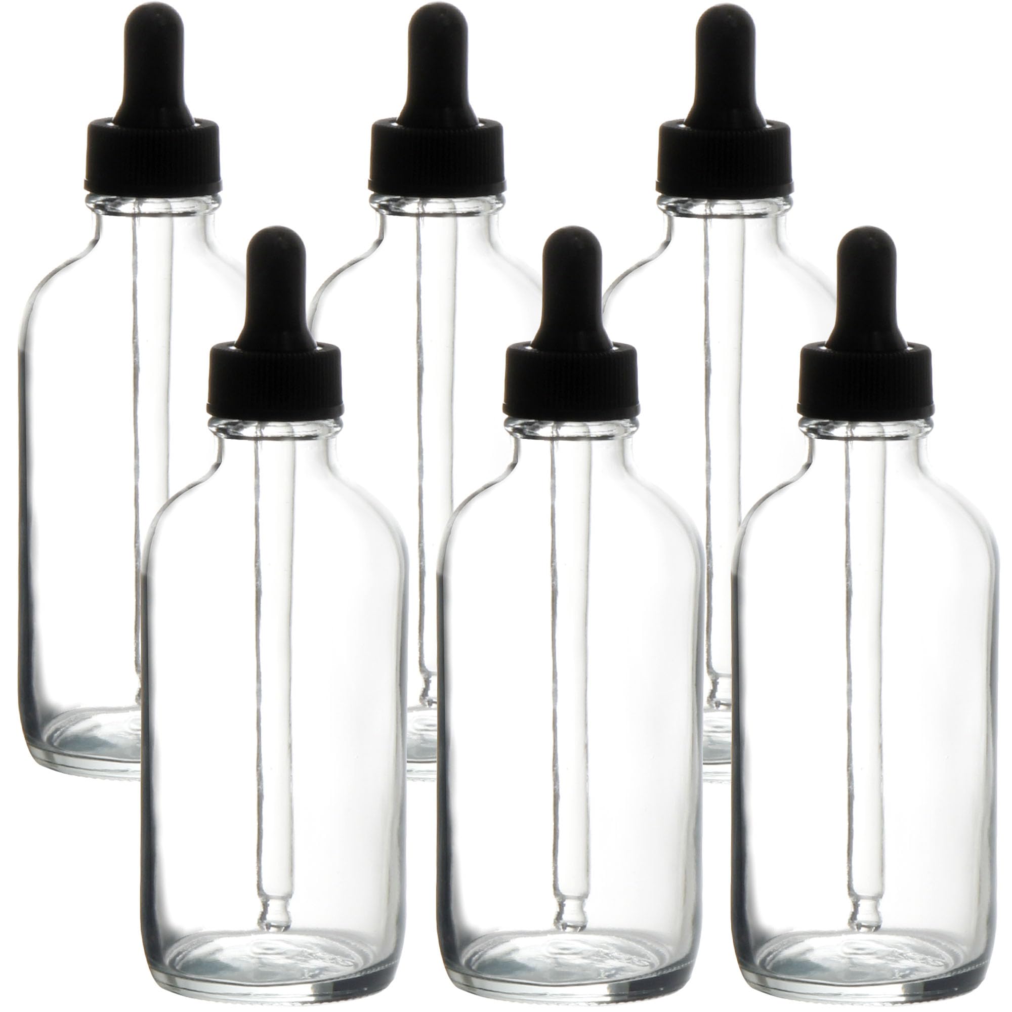 Youngever 16 Pack 4 Ounce Clear Glass Dropper Bottles for Essential Oil