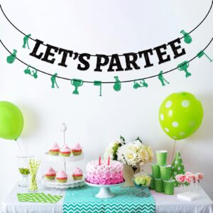 Golf Birthday Banner Let's Partee Golf Themed Party Decorations Golf Party Supplies for Lets Partee Banner Golf Happy Birthday Party Adults Kids Baby Shower Hanging Swril Decor