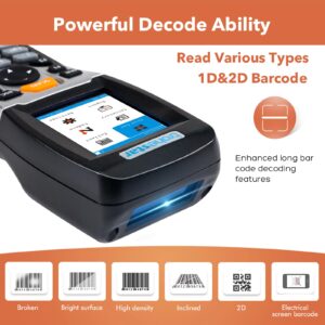 Wireless Barcode Scanner - Handheld Inventory Scanner Data Collector with 2.4GHz RF Transceiver for Warehouse & Bookstore Management (N4-2D-Blue)