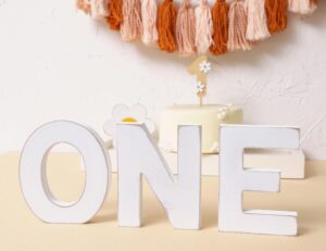 wooden one letter sign for 1st birthday - wooden one table centerpieces, 1st birthday decorations, one standing letters for 1st birthday, first birthday photo shoot prop