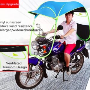 YUANXIN Motorcycle Awning Canopy E-Bike Carport Awning Canopy Storage Motorcycle Rain Shelter Transparent Umbrella Carport (Blue)