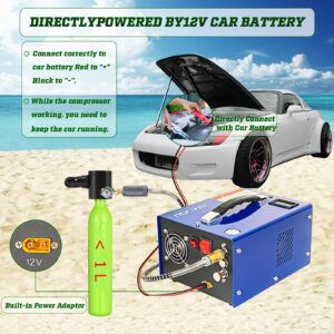 NDCYJG PCP Air Compressor 4500Psi/30Mpa Water/Oil Free Air Pump Rifle/Pistol Paintball Cans Powered 12V Automotive DC 110V AC For Home Use With Power Converter And Oil-moisture Filter Easy Carry