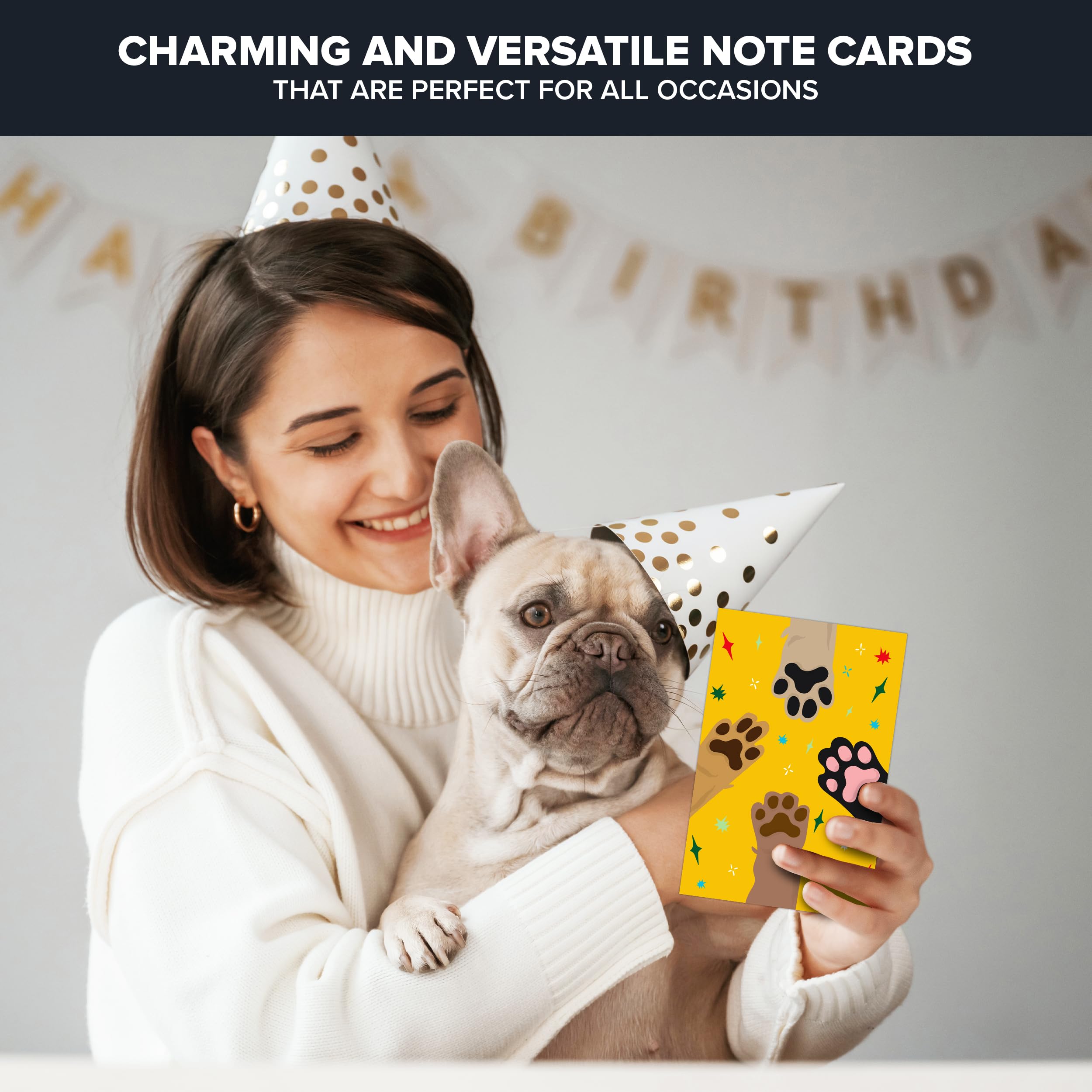 Decorably Notecards with Envelopes & Stickers - 24 Pack Blank Dog Cards with Envelopes & Stickers, 12 Designs Blank Dog Note Cards with Envelopes, 6x4in Blank Dog Greeting Cards, Dog Card