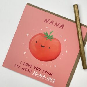 Old English Co. Funny Birthday Cards for Nana - Tomato Pun Birthday Card for Her - Well Done Thank You Card for Women - Female Birthday Card | Blank Inside Envelope