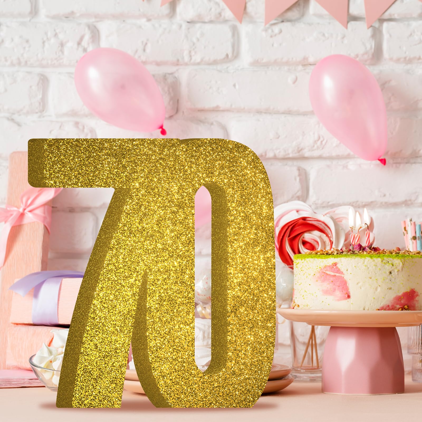 70th Birthday Decorations for Men and Women,70th Anniversary Decorations,Gold Glitter 70th Birthday Party Centerpieces for Table Decorations,70 Table Topper Decor