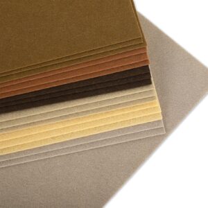 Whaline 18Pcs Brown Felt Fabric Sheets Assorted Soft Thick Craft Felt Pack for DIY Craft Sewing Patchwork Art Projects, 7.9 x 11.8 Inch