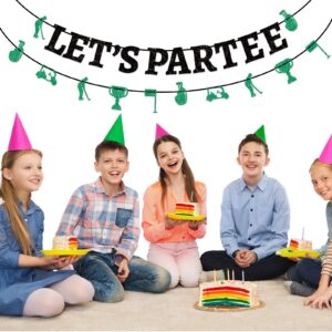 Golf Birthday Banner Let's Partee Golf Themed Party Decorations Golf Party Supplies for Lets Partee Banner Golf Happy Birthday Party Adults Kids Baby Shower Hanging Swril Decor