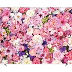 Pink Floral Photography Backdrop Mother's Day Decoration 7x5FT Flower Wall Photo Background for Girls Bridal Wedding Baby Shower Birthday Party Cake Tables Decoration Studio Props