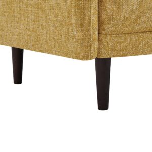 CHITA Mid-Century Modern Sofa, Fabric Couch for Living Room with Solid Wood Leg, No-Tools Assembly, 73''W, Mustard