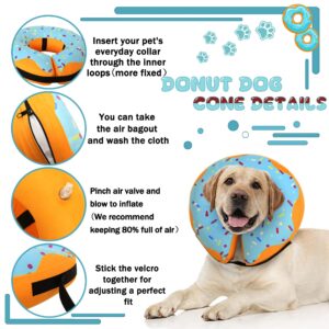 Recovery Donut Collar for Dogs & Cat,Inflatable Dog Cone Collar Alternative After Surgery,Soft Dog Cone for Large Medium Small Dog,Adjustable Dog Neck Donut Collar(Blue,Small)