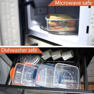 DAYA FASHION Sandwich Containers 4 Pcs - Reusable Airtight & BPA-Free Kitchen Storage Containers - Microwave & Dishwasher Safe 2 Heightened Lunch Box Containers and 2 Normal Size