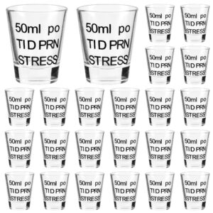 kolewo4ever 24 pieces funny nurse shot glasses nurse week gift pharmacy technician gifts for women men 1.75 oz prescription shot glass for nursing school student graduation nurses day (style-1)