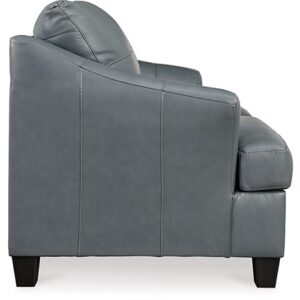 Signature Design by Ashley Genoa Contemporary Leather Match Loveseat, Blue