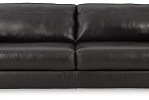 Signature Design by Ashley Amiata Modern Leather Match Sofa with Non-skid Legs, Black