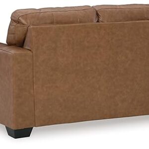 Signature Design by Ashley Bolsena Contemporary Leather Match Loveseat, Dark Brown