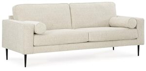 signature design by ashley hazela contemporary sofa with 2 bolster pillows, beige