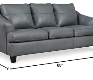 Signature Design by Ashley Genoa Sofa Sleeper, Queen Sofabed, 88"W x 38"D x 40"H, Blue Gray