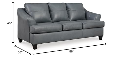 Signature Design by Ashley Genoa Sofa Sleeper, Queen Sofabed, 88"W x 38"D x 40"H, Blue Gray