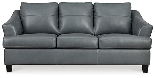 Signature Design by Ashley Genoa Sofa Sleeper, Queen Sofabed, 88"W x 38"D x 40"H, Blue Gray