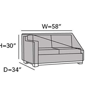 Covermates Outdoor Left Arm Sectional Sofa Loveseat Cover - Water Resistant Polyester, Drawcord Hem, Mesh Vents, Seating and Chair Covers, 58W x 34D x 30H, Khaki