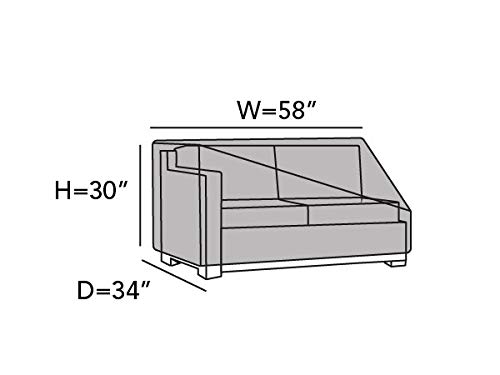 Covermates Outdoor Left Arm Sectional Sofa Loveseat Cover - Water Resistant Polyester, Drawcord Hem, Mesh Vents, Seating and Chair Covers, 58W x 34D x 30H, Khaki