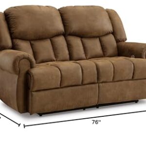 Signature Design by Ashley Boothbay Classic Faux Leather Power Power Reclining Loveseat with USB Ports, Dark Brown