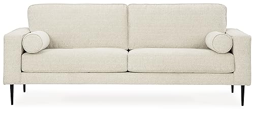 Signature Design by Ashley Hazela Contemporary Sofa with 2 Bolster Pillows, Beige