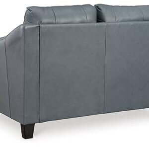 Signature Design by Ashley Genoa Contemporary Leather Match Loveseat, Blue