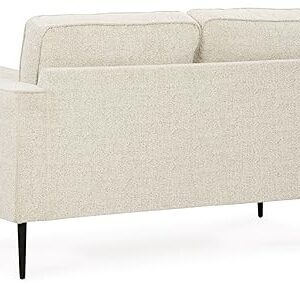 Signature Design by Ashley Hazela Contemporary Loveseat with 2 Bolster Pillows, Beige