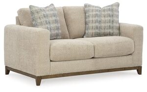 signature design by ashley parklynn classic loveseat for living room, beige