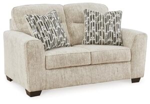 signature design by ashley lonoke contemporary loveseat for living room, beige