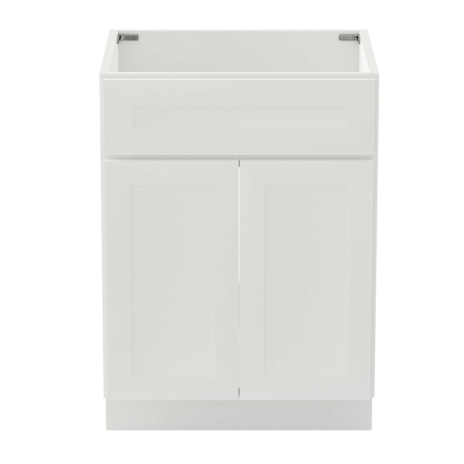 KitchenMan Bathroom Vanity Without Sink and Top 24 Inch Unassembled Bathroom Sink Cabinet not Include Handles, Double Door Bathroom Vanities for Bedroom, Living Room, Kitchen, White