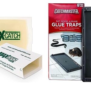 Catchmaster Mouse & Pest Glue Board Bundle, 72 Glue Boards & 6 Pack Large Glue Traps, Rat & Mouse Traps Indoor for Home, Pre-Scented Pest Control