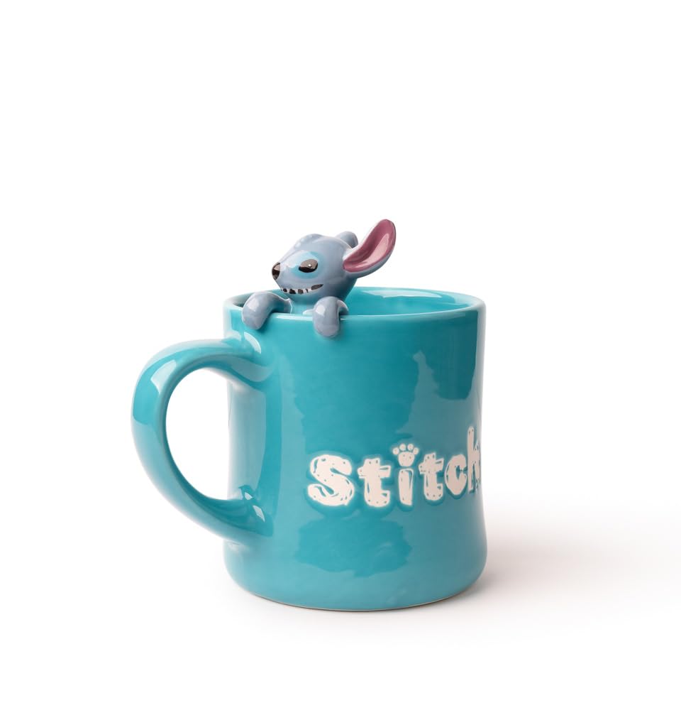 Disney Lilo and Stitch Figural Character Mug Kitchen Accessories | Cute Ceramic Housewarming Gifts For Men And Women And Kids | Official Licensee | 1 Set