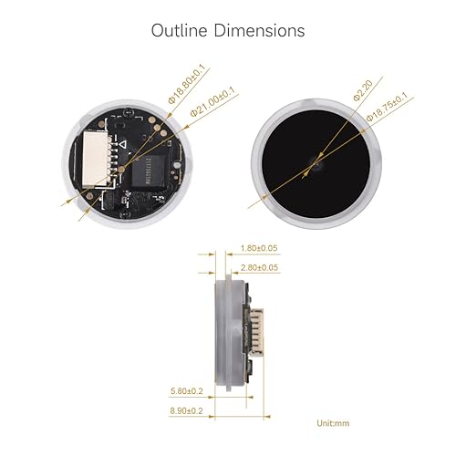 Waveshare Round 2D Codes Scanner Module, Barcode/QR Code Reader, with LED Indicator, Small Size, Easy to Integrate