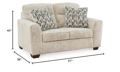 Signature Design by Ashley Lonoke Contemporary Loveseat for Living Room, Beige