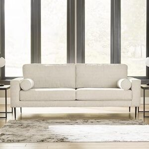 Signature Design by Ashley Hazela Contemporary Sofa with 2 Bolster Pillows, Beige