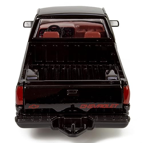 All Star Toys 1992 Chevy 454SS Pickup Truck 1/24 Scale Diecast Model Car Black with Red Interior Motormax 73203 Exclusive Edition