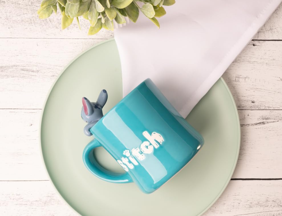 Disney Lilo and Stitch Figural Character Mug Kitchen Accessories | Cute Ceramic Housewarming Gifts For Men And Women And Kids | Official Licensee | 1 Set