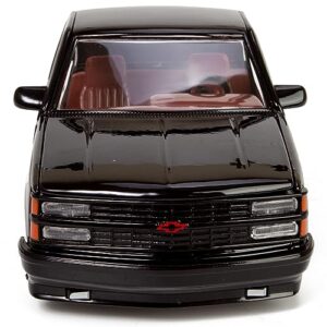 All Star Toys 1992 Chevy 454SS Pickup Truck 1/24 Scale Diecast Model Car Black with Red Interior Motormax 73203 Exclusive Edition