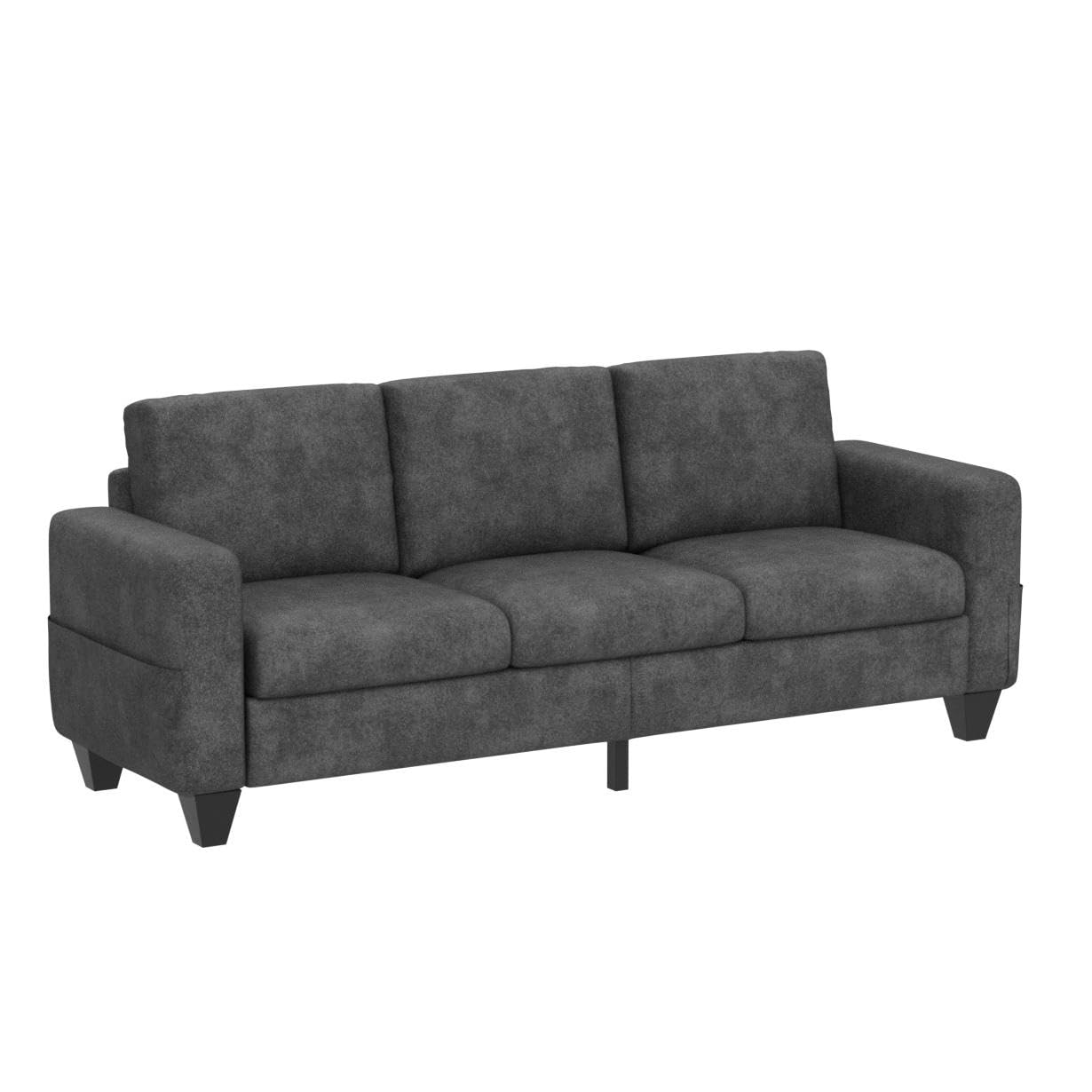 Yattem Convertible Sectional Sofa Couch：Modern Snowflake Velvet L-Shaped Sofa Couch with Reversible Storage Ottoman&Storage Pockets - 3 Seat Sofa Couch for Living Room/Apartment/Studio/Small Space