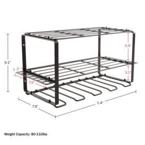 Stalwart Power Tool Organizer - 3-Tier Garage Shelving Unit with 110lb Max Capacity - Wall Mount Garage Storage System for Tools